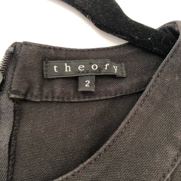 Theory Black Sleeveless Sheath Dress Womens 2 Mini Classic Preppy Office - Picture 9 of 10